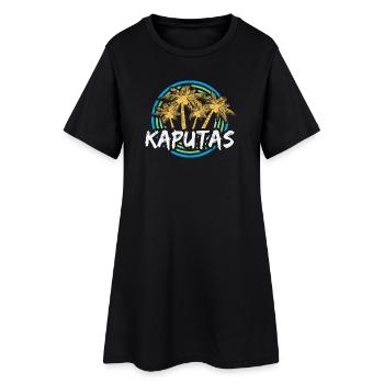 Kaputas comme jour férié - Robe T-shirt Femme - noir - Devant