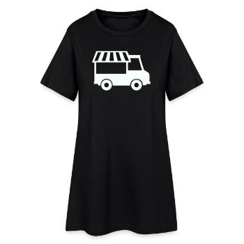 Food Truck Silhouette - Women’s T-Shirt Dress - black - Front