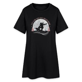 Juste une fille qui aime le snowboard - Robe T-shirt Femme - noir - Devant