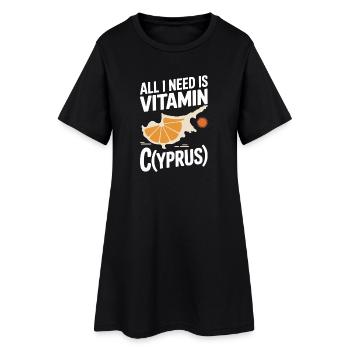 Cyprus All I Need Is Vitamin Cyprus Cyprus Flag - Women’s T-Shirt Dress - black - Front