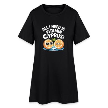 Cyprus All I Need Is Vitamin Cyprus Cyprus Flag - Women’s T-Shirt Dress - black - Front