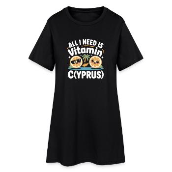 Cyprus All I Need Is Vitamin Cyprus Cyprus Flag - Women’s T-Shirt Dress - black - Front