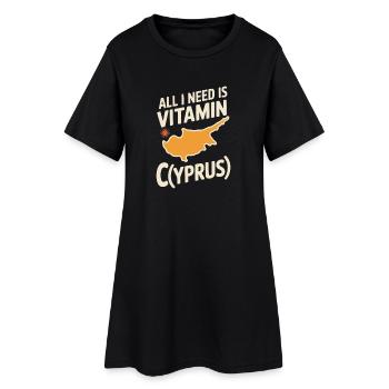 Cyprus All I Need Is Vitamin Cyprus Cyprus Flag - Women’s T-Shirt Dress - black - Front