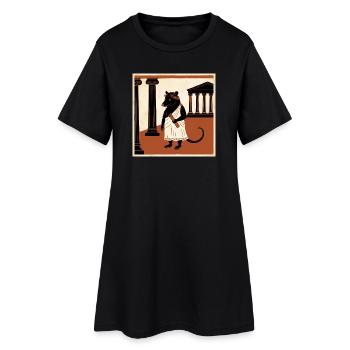 Roman Rat in Toga In Antiquity - Women’s T-Shirt Dress - black - Front
