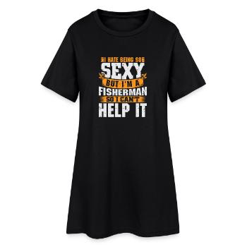 Pêcheur sportif pêcheur pêcheur Pêcheur Dit - Robe T-shirt Femme - noir - Devant