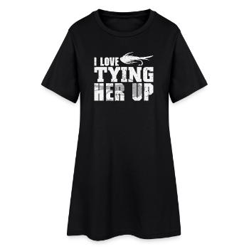 Pêcheur Cadeau Pêche Drôle Pêcheur Pêcheur - Robe T-shirt Femme - noir - Devant