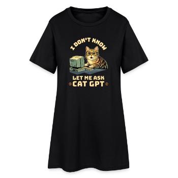 IA drôle de Cat GPT - Robe T-shirt Femme - noir - Devant