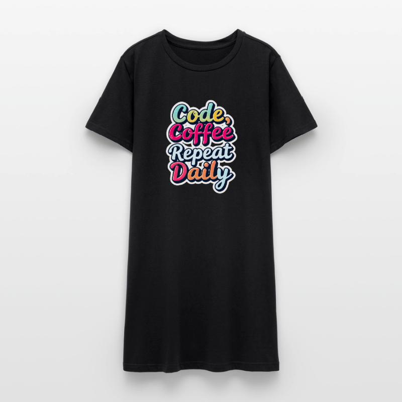 Code Schlaf Debug Wiederholungsprogramm Shirt Frauen T-Shirt-Kleid