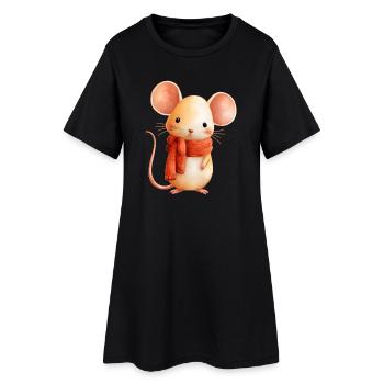 Kleine Herbstmaus, Erzählzeichnung für Kinder - Frauen T-Shirt-Kleid - Schwarz - Vorne