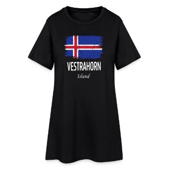 Vestrahorn - Frauen T-Shirt-Kleid - Schwarz - Vorne