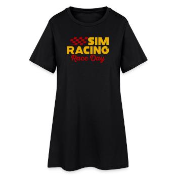 Sim Racing Renntag - Frauen T-Shirt-Kleid - Schwarz - Vorne