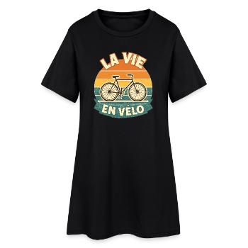 Retro T-Shirt La Vie En Vélo The Perfect Gift - Women’s T-Shirt Dress - black - Front