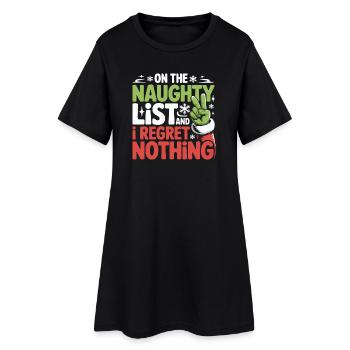 Liste de coquins drôles Regret Rien de Noël - Robe T-shirt Femme - noir - Devant