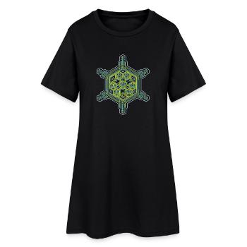 Tenue du festival de méditation Fractal Evolution Yoga - Robe T-shirt Femme - noir - Devant