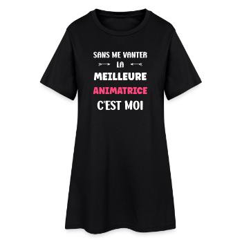 animatrice - Robe T-shirt Femme - noir - Devant