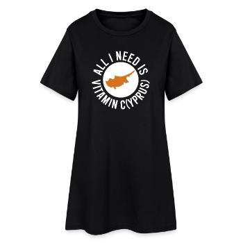 Cyprus All I Need Is Vitamin Cyprus Cyprus Flag - Women’s T-Shirt Dress - black - Front