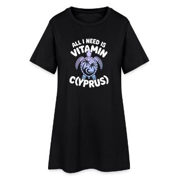 Cyprus All I Need Is Vitamin Cyprus Cyprus Flag - Women’s T-Shirt Dress - black - Front