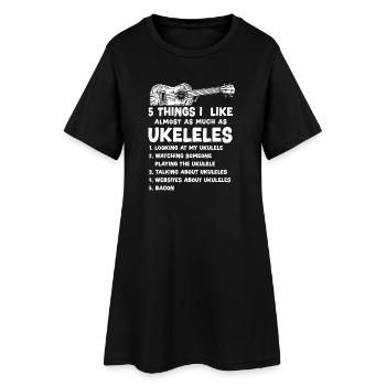 Hawaiian Ukulele Uke 5 Things I - Women’s T-Shirt Dress - black - Front