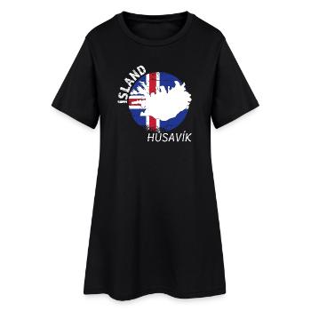 Húsavík - Frauen T-Shirt-Kleid - Schwarz - Vorne