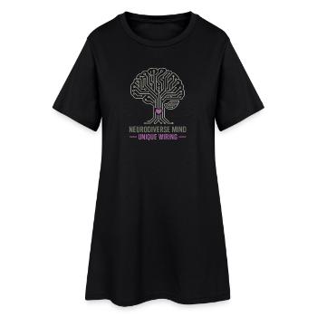 NEURODIVERSE MIND Unique Wiring Awareness  - Women’s T-Shirt Dress - black - Front