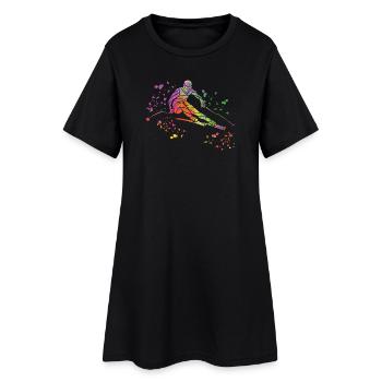 Ski alpin Sports d’hiver Ski nordique - Robe T-shirt Femme - noir - Devant