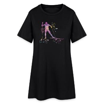 Ski de fond Ski de fond - Robe T-shirt Femme - noir - Devant
