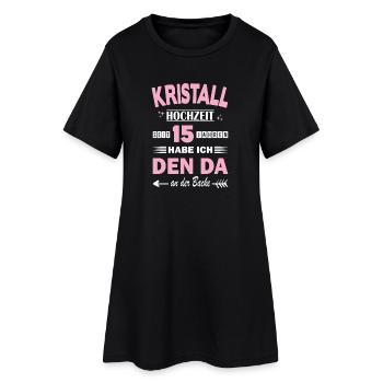 Mariage en cristal 15e anniversaire de mariage Épouse - Robe T-shirt Femme - noir - Devant