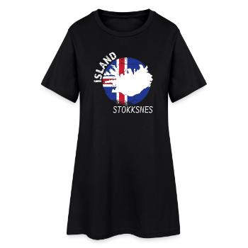 Stokksnes - Frauen T-Shirt-Kleid - Schwarz - Vorne