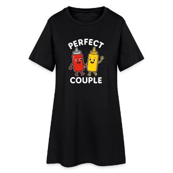 Couple parfait Ketchup Mustarde Amis - Robe T-shirt Femme - noir - Devant