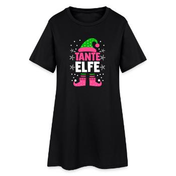 Noël, famille, tante, elfe - Robe T-shirt Femme - noir - Devant