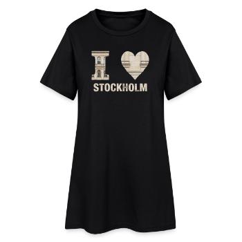 I Love Stockholm – Nordic Architectural Design - Frauen T-Shirt-Kleid - Schwarz - Vorne