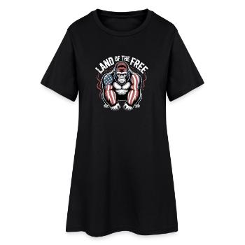 Terre du Gorille libre avec drapeau américain - Robe T-shirt Femme - noir - Devant