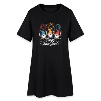Bonne année Célébration des Feux d’Artifice des Gnomes - Robe T-shirt Femme - noir - Devant