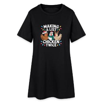 Faire une liste de poulets deux fois Lustiger Weihnachts - Robe T-shirt Femme - noir - Devant