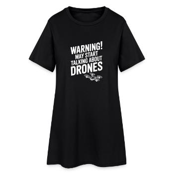 Attention ! Je commence peut-être à parler des drones - Robe T-shirt Femme - noir - Devant
