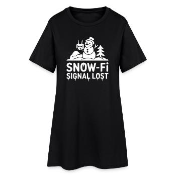 Snow Fi Signal Lost Funny Snowman Winter - Robe T-shirt Femme - noir - Devant