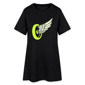 Aile de roue - Robe T-shirt Femme - noir - Devant