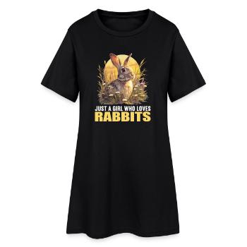 Hasen Hase - Frauen T-Shirt-Kleid - Schwarz - Vorne