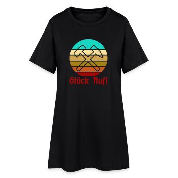 Glück Auf! - Ruhrpott - Zeche - Zollverein - Frauen T-Shirt-Kleid - Schwarz - Vorne