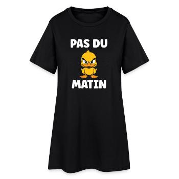 Canard grognon Pas du Matin - Robe T-shirt Femme - noir - Devant