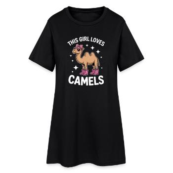 Kamele Spruch Lustiges Kamele Geschenk - Frauen T-Shirt-Kleid - Schwarz - Vorne