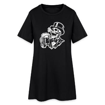 Groom Bachelor Beer Skeleton - Women’s T-Shirt Dress - black - Front