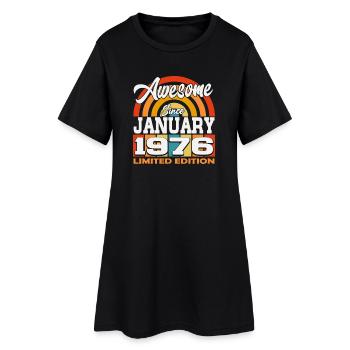 Janvier-1976-Vintage-Né-Anniversaire-Rétro - Robe T-shirt Femme - noir - Devant