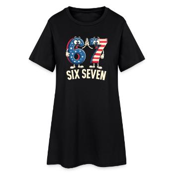 US Flag 67 Memes Six Seven - Women’s T-Shirt Dress - black - Front