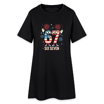 US Flag 67 Memes Six Seven - Women’s T-Shirt Dress - black - Front