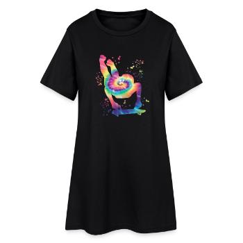 Skeleton Bobsleigh Winter Sports Sled - Frauen T-Shirt-Kleid - Schwarz - Vorne