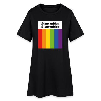 Bienvenue LGBT Bienvenidos Bienvenidas Spanish - Robe T-shirt Femme - noir - Devant
