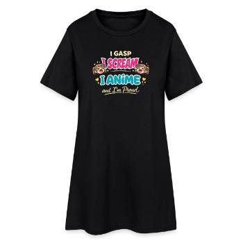 Anime Fangirl Screams Anime Reaction - Women’s T-Shirt Dress - black - Front