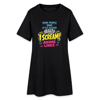 Anime Fangirl Screams Anime Reaction - Women’s T-Shirt Dress - black - Front