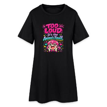 Anime Fangirl Screams Anime Reaction - Women’s T-Shirt Dress - black - Front